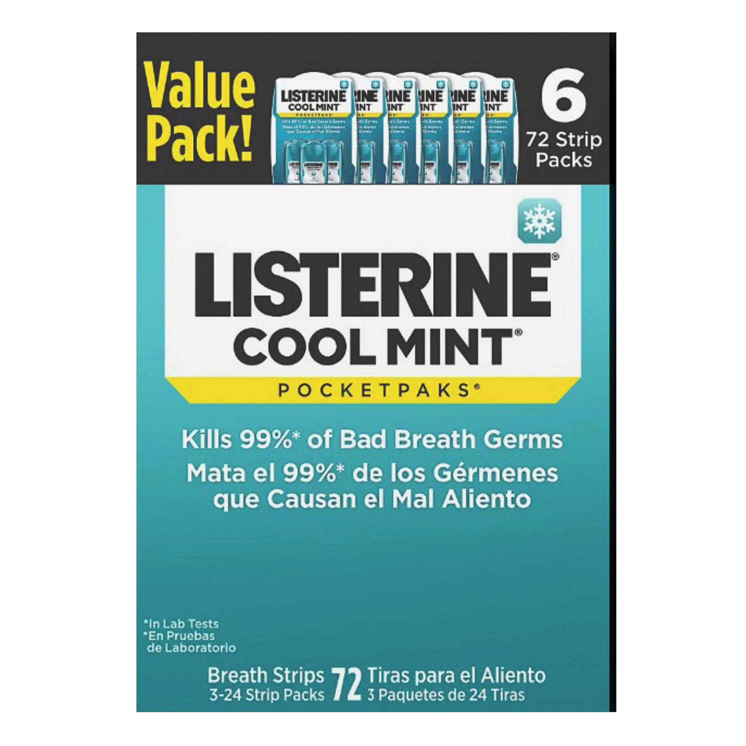 Listerine Cool Mint PocketPaks, 72-Strip Pack, 6 pk.